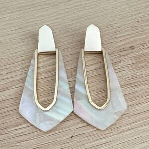 Kendra Scott Iridescent Pearlized Drop Earrings with Gold Frame